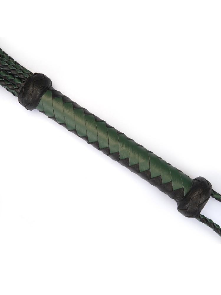 Pejcz Mossy Chic and Black Leather Cat O Nine Tails Whip Liebe Seele