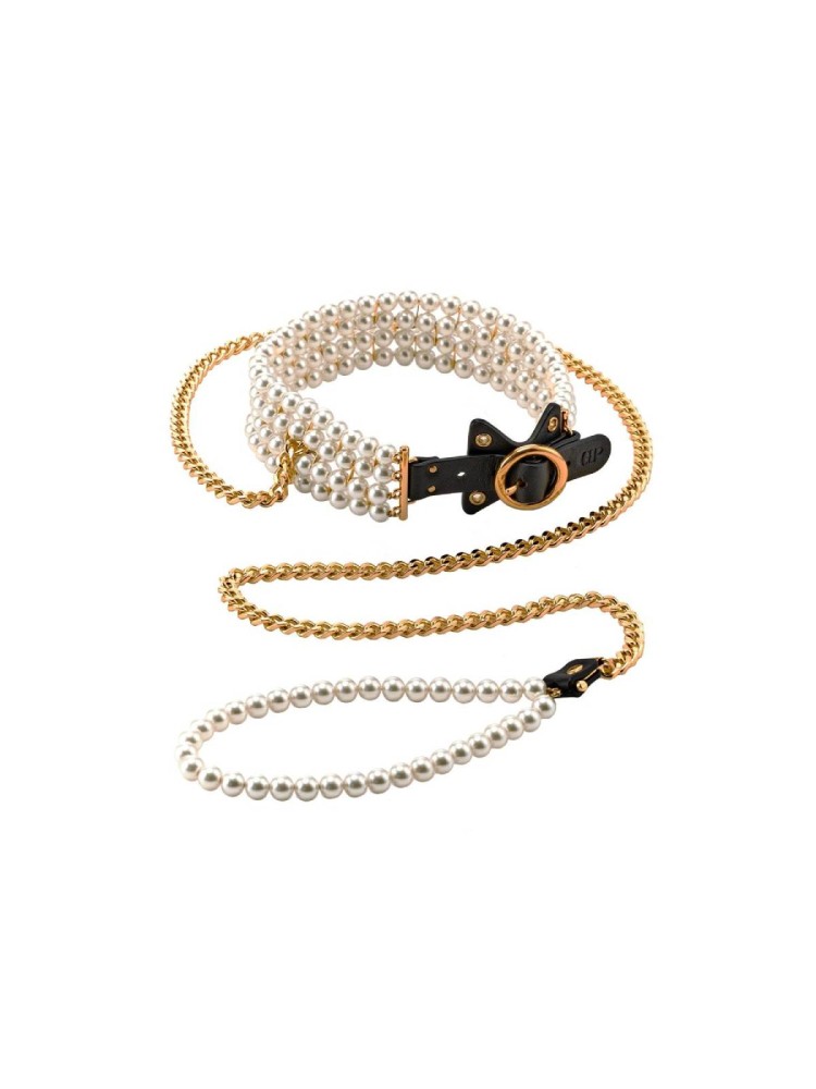 Obroża BDSM Luminious Pearl Leash And Collar Guilty Pleasure