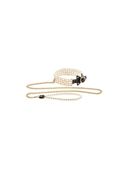 Obroża BDSM Luminious Pearl Leash And Collar Guilty Pleasure