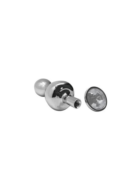 Korek analny Lollypop Double Ball Metal Plug S White Wooomy