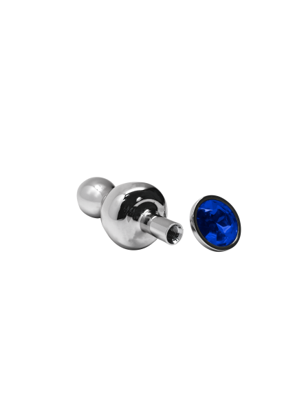 Korek analny Lollypop Double Ball Metal Plug M Blue Wooomy