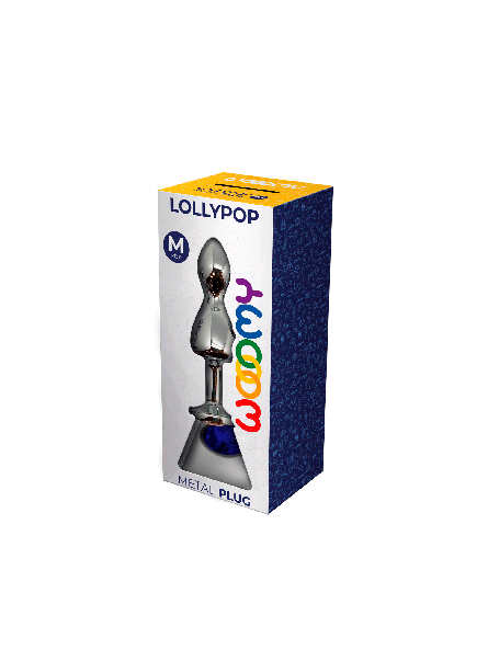 Korek analny Lollypop Double Ball Metal Plug M Blue Wooomy