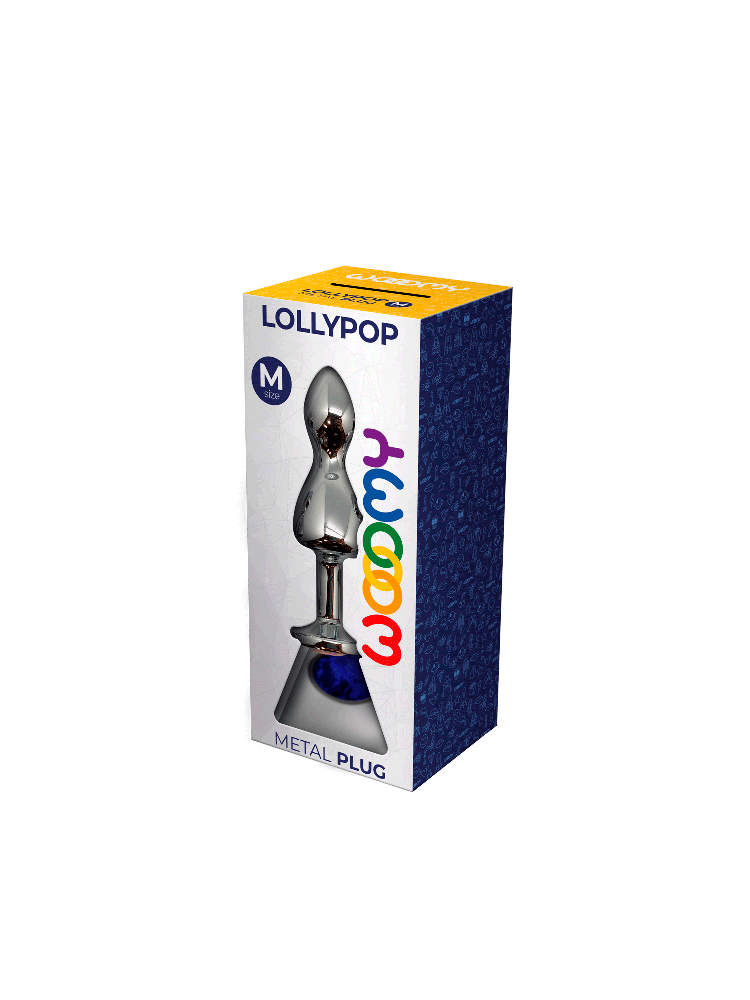 Korek analny Lollypop Double Ball Metal Plug M Blue Wooomy