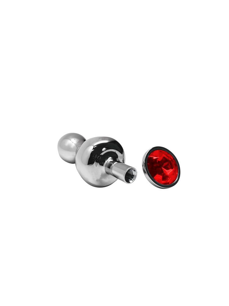 Korek analny Lollypop Double Ball Metal Plug L Red Wooomy