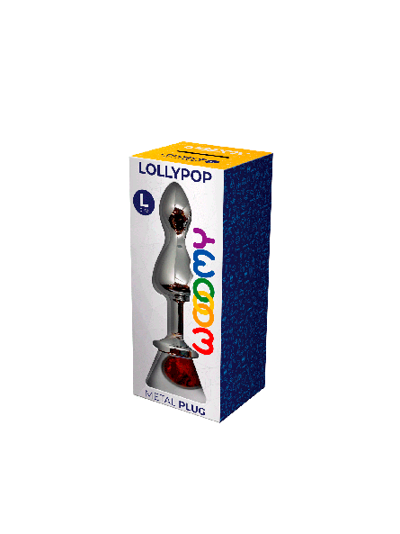 Korek analny Lollypop Double Ball Metal Plug L Red Wooomy