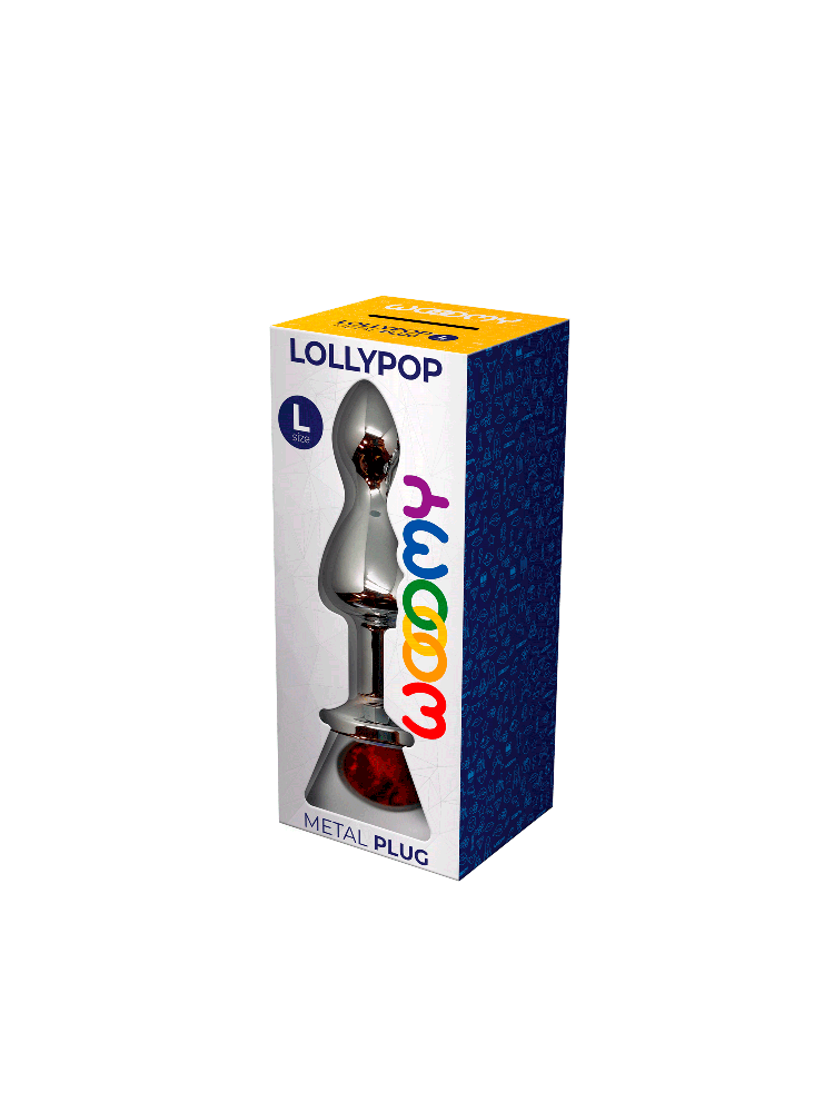 Korek analny Lollypop Double Ball Metal Plug L Red Wooomy