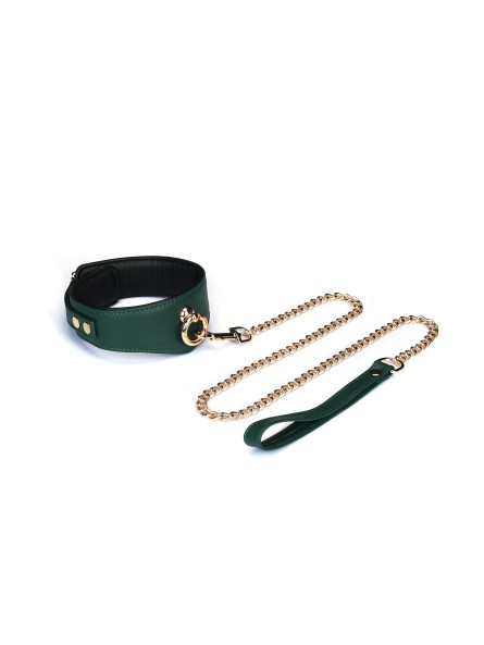 Obroża Mossy Chic Leather Curved Collar Liebe Seele