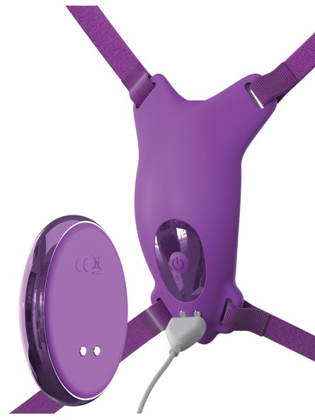 Uprząż z wibratorem Hands Free Strap On 1 Motor Fantasy For Her