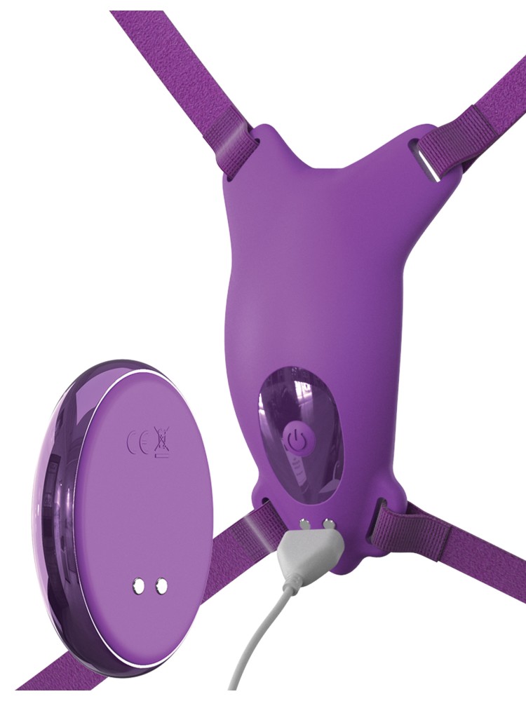 Uprząż z wibratorem Hands Free Strap On 1 Motor Fantasy For Her