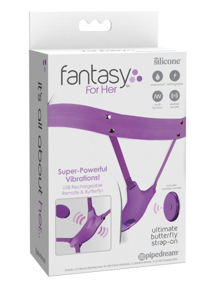 Uprząż z wibratorem Hands Free Strap On 1 Motor Fantasy For Her