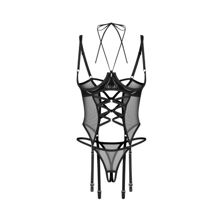 Dominna gorset i stringi otwarte 2XL/3XL Obsessive