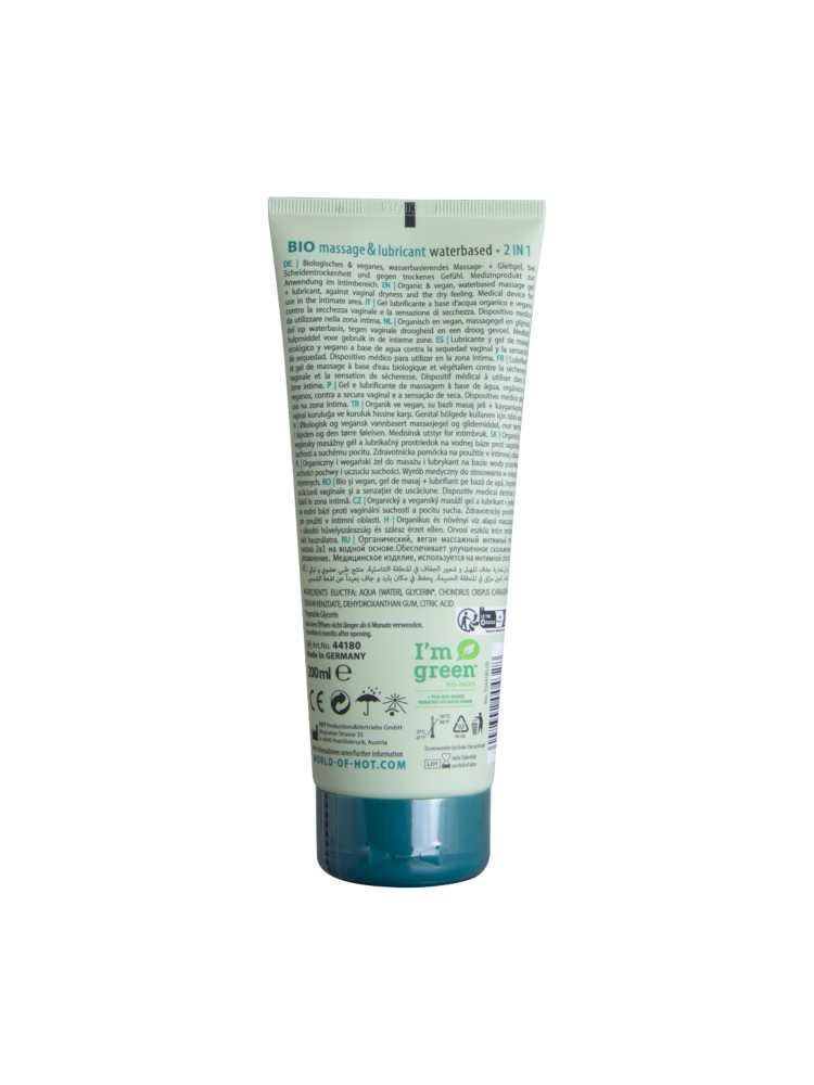 Lubrykant wodny Bio massage & lubricant waterbased 2in1 200ml Hot