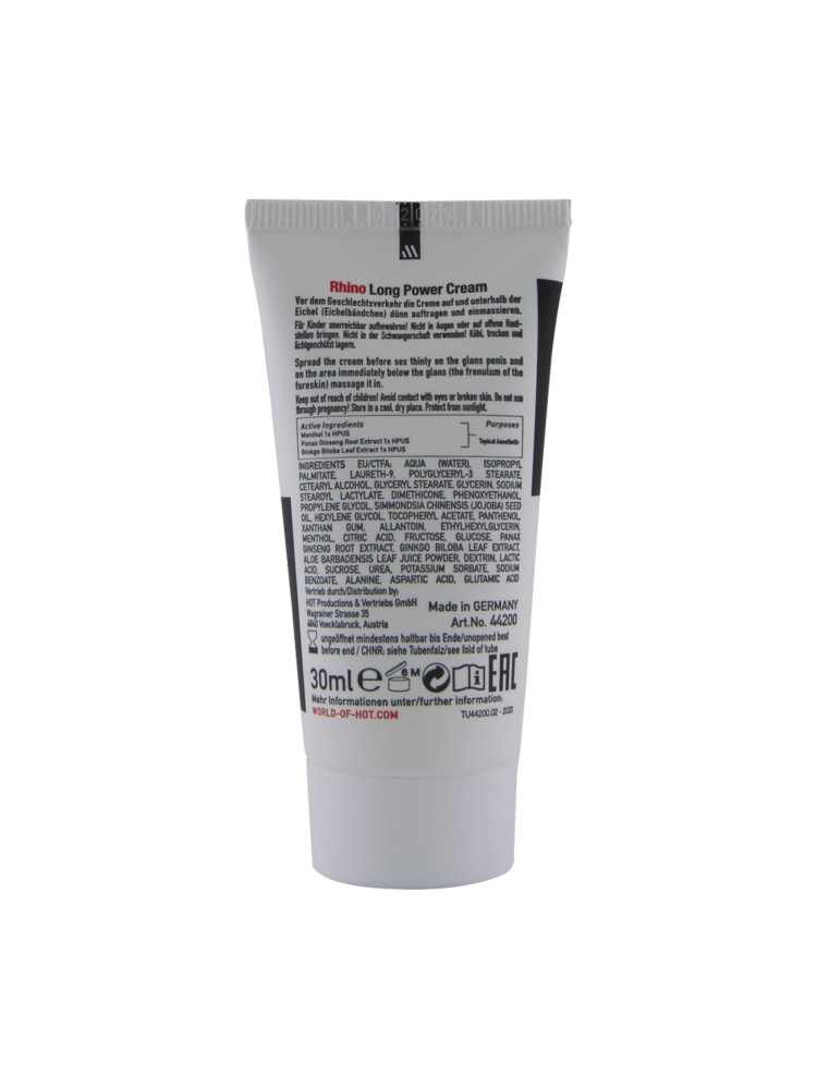 Krem opóźniający Rhino Long Power Cream 30ml Hot