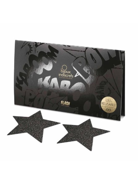 Ozdobne naklejki na sutki Flash Star Black Bijoux Indiscrets