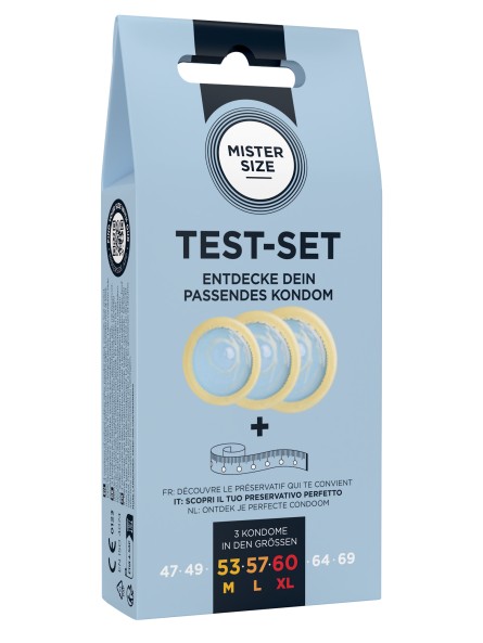 Zestaw prezerwatyw Test-Set 53-57-60 3 Condoms Mister.Size