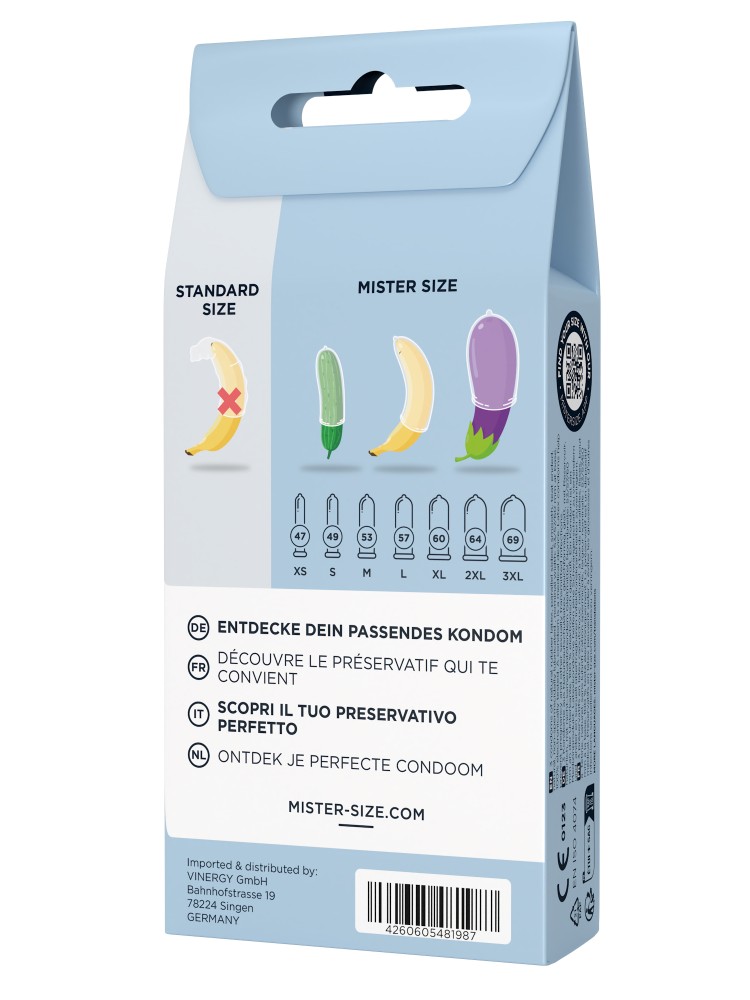 Zestaw prezerwatyw Test-Set 53-57-60 3 Condoms Mister.Size