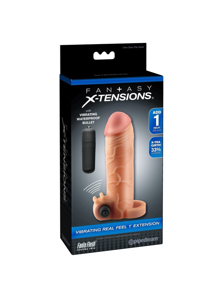 Nakładka na penisa Vibrating Real Feel 1" Extension Fantasy X-Tensions