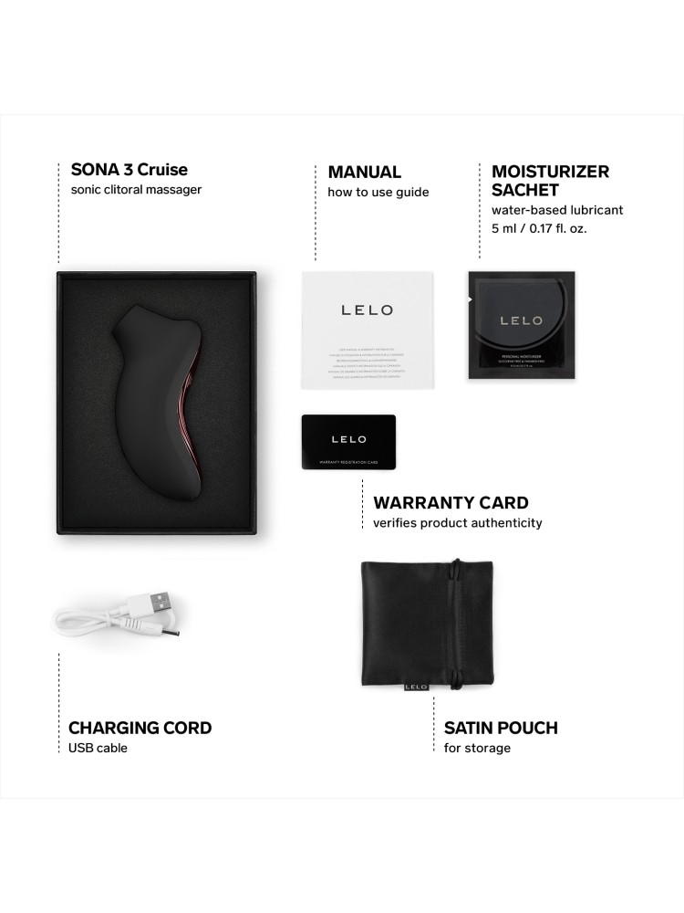 Stymulator łechtaczki sterowany aplikacją Sona 3 Cruise Black LELO