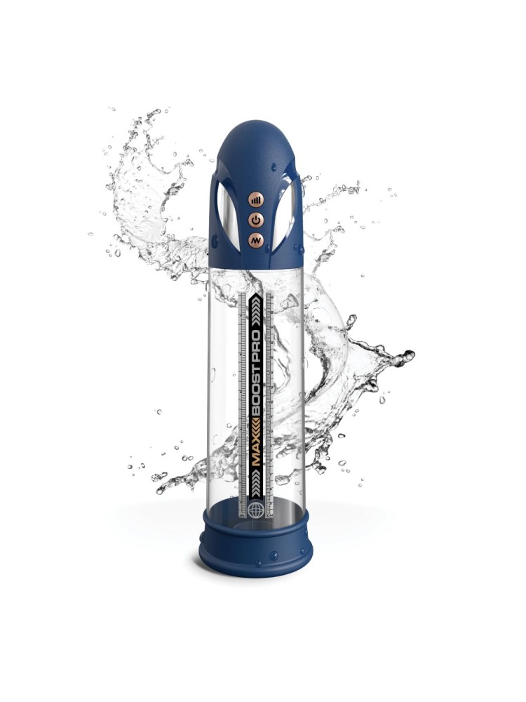 Pompka do penisa Max Boost Pro Flow - Blue/Clear Pump Worx