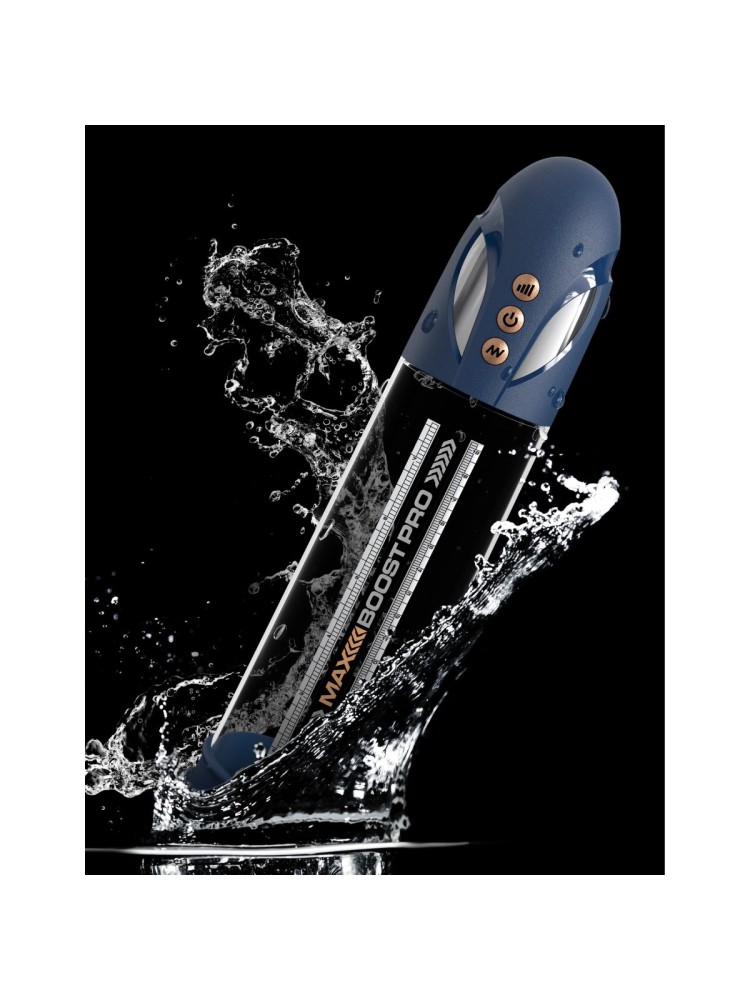 Pompka do penisa Max Boost Pro Flow - Blue/Clear Pump Worx