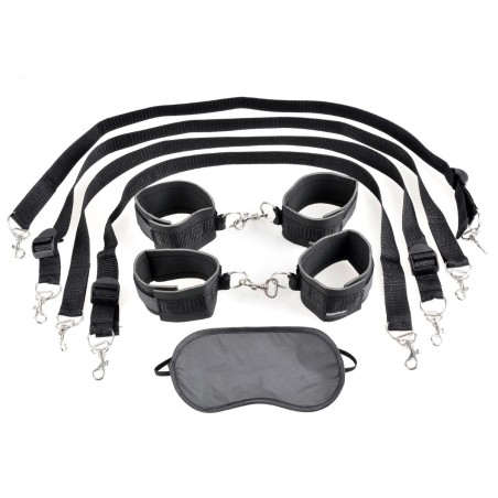Zestaw do krępowania Cuff & Tether Set - Black Fetish Fantasy Series
