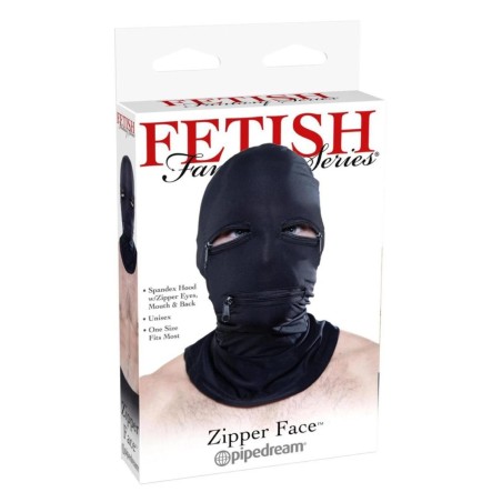 Kaptur z zamkami Zipper Face Hood Fetish Fantasy Series