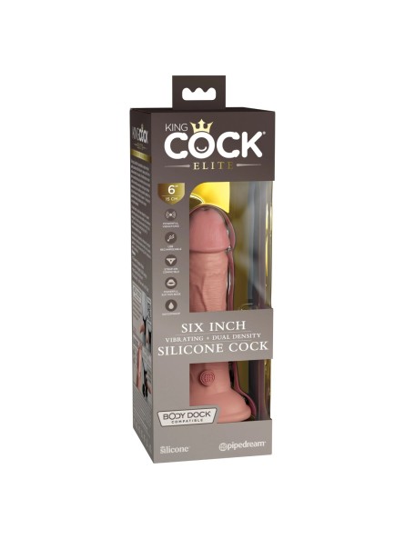 Dildo 15 cm 6 Inch Dual Density Vibe Cock Light King Cock Elite