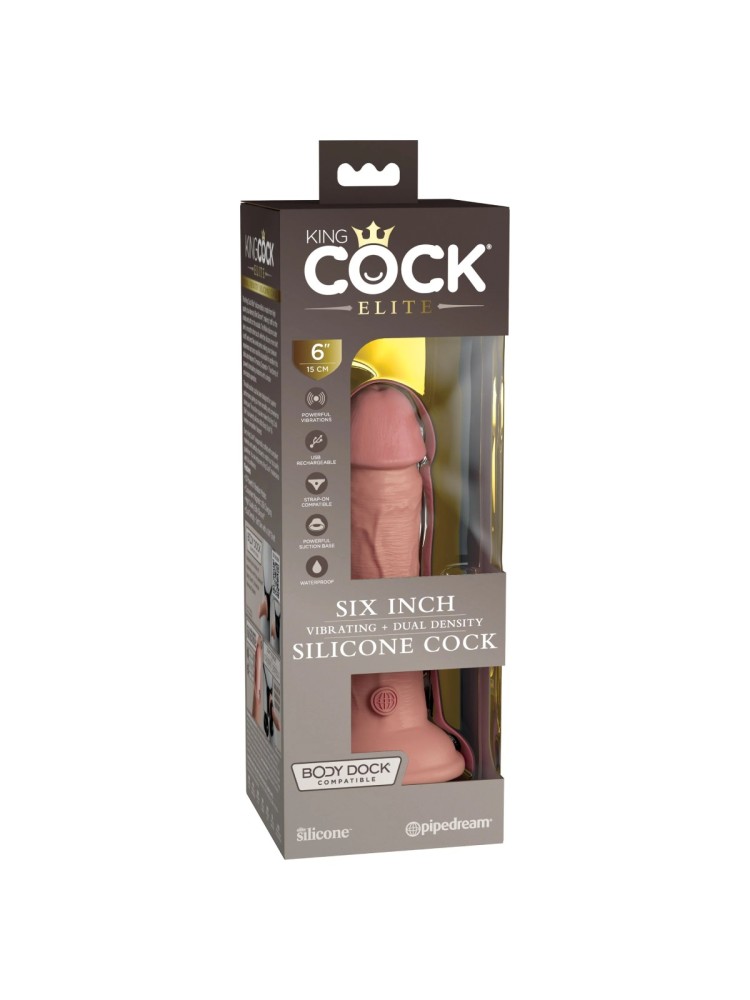Dildo 15 cm 6 Inch Dual Density Vibe Cock Light King Cock Elite