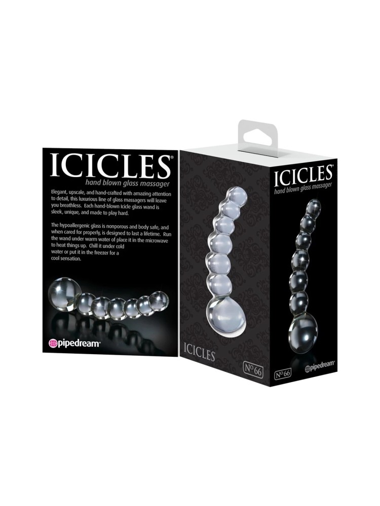 Luksusowy szklany masażer No.66 Transparent Icicles