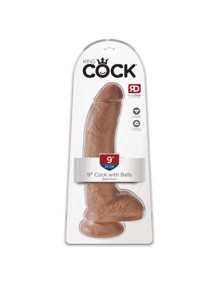 Dildo 23 cm Cock 9 inch w/balls Tan King Cock