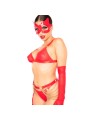 Maska na oczy High Gloss Cat Mask Red/Gold Kinky Diva