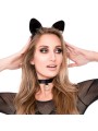Kocie uszy High Gloss Cat Ears Black/Silver Kinky Diva