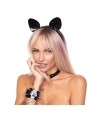 Kocie uszy High Gloss Cat Ears Black/Silver Kinky Diva