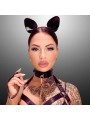 Kocie uszy High Gloss Cat Ears Black/Silver Kinky Diva
