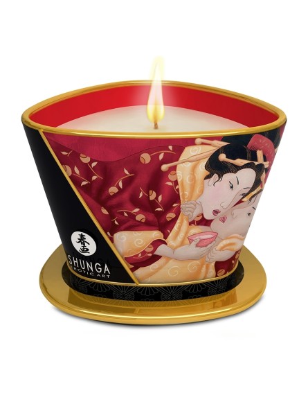 Świeca Do Masażu O Zapachu Szampana Z Truskawkami Romance Massage Candle 170 Ml Shunga