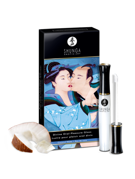 Stymulująca Pomadka Do Seksu Oralnego O Smaku Kokosowym Divine Oral Pleasure Gloss Coconut Water 10 Ml Shunga