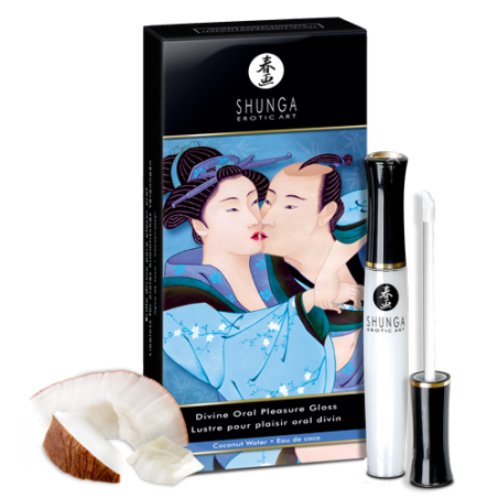 Stymulująca Pomadka Do Seksu Oralnego O Smaku Kokosowym Divine Oral Pleasure Gloss Coconut Water 10 Ml Shunga
