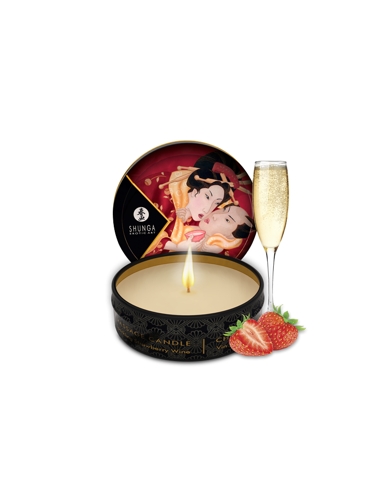 Świeca Do Masażu O Zapachu Szampana Z Truskawkami Romance Massage Candle 30Ml Shunga