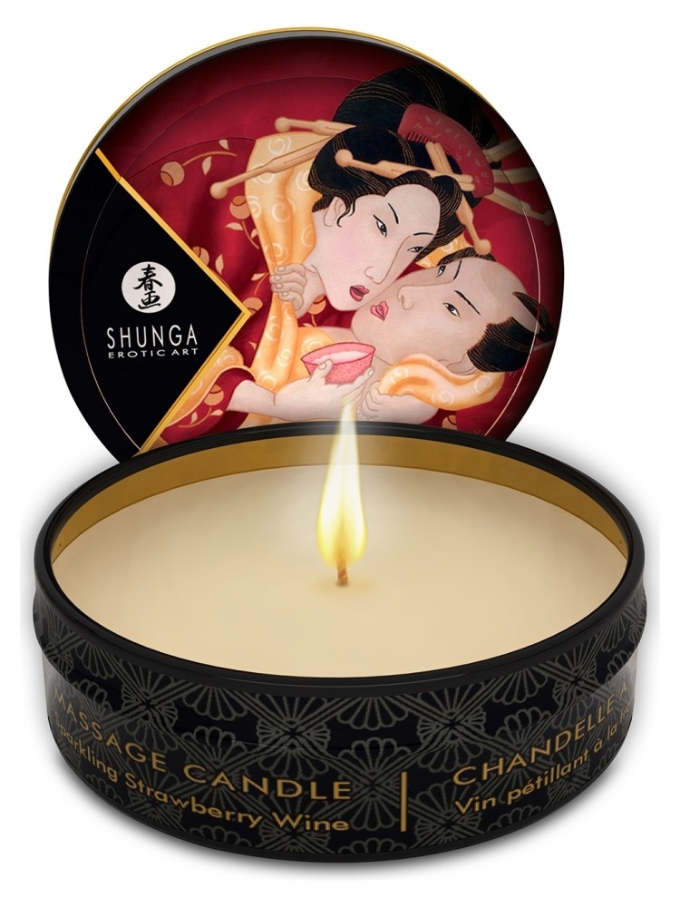Świeca Do Masażu O Zapachu Szampana Z Truskawkami Romance Massage Candle 30Ml Shunga