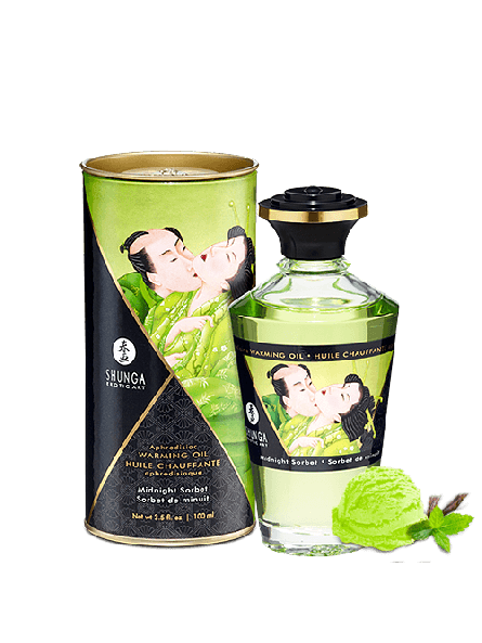 Jadalny Olejek Rozgrzewający Do Miejsc Intymnych O Smaku Sorbetu Owocowego Aphrodisiac Warming Oil Midnight Sorbet 100Ml Shunga
