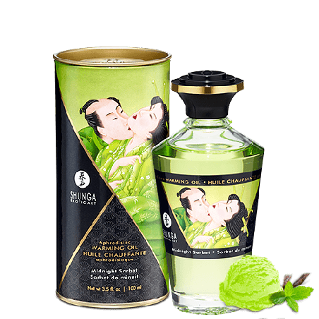 Jadalny Olejek Rozgrzewający Do Miejsc Intymnych O Smaku Sorbetu Owocowego Aphrodisiac Warming Oil Midnight Sorbet 100Ml Shunga