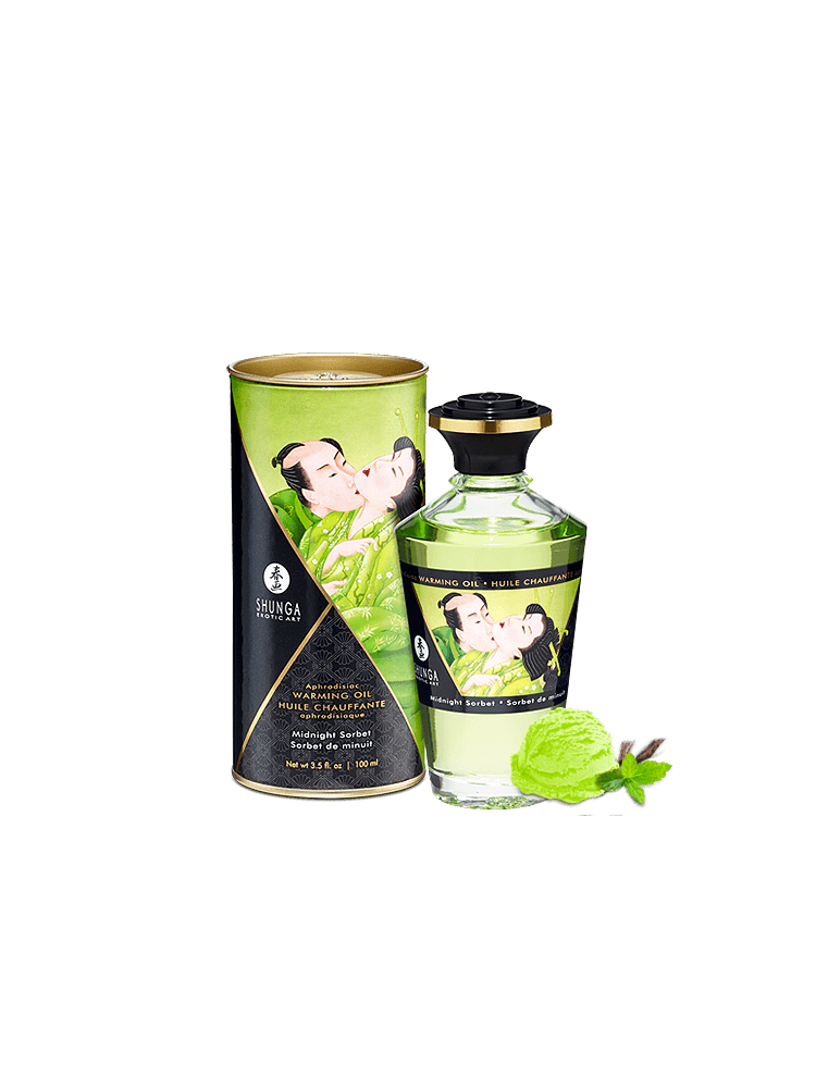 Jadalny Olejek Rozgrzewający Do Miejsc Intymnych O Smaku Sorbetu Owocowego Aphrodisiac Warming Oil Midnight Sorbet 100Ml Shunga