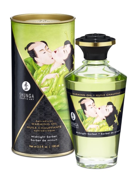Jadalny Olejek Rozgrzewający Do Miejsc Intymnych O Smaku Sorbetu Owocowego Aphrodisiac Warming Oil Midnight Sorbet 100Ml Shunga