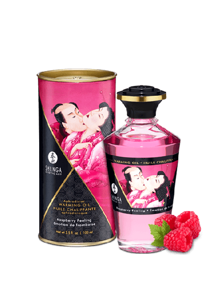 Jadalny Olejek Rozgrzewający Do Miejsc Intymnych O Smaku Malinowym Aphrodisiac Warming Oil Raspberry Feeling 100Ml Shunga