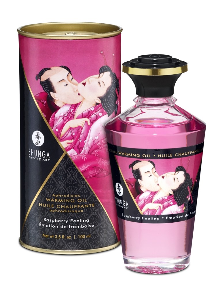 Jadalny Olejek Rozgrzewający Do Miejsc Intymnych O Smaku Malinowym Aphrodisiac Warming Oil Raspberry Feeling 100Ml Shunga