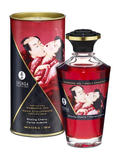 Jadalny Olejek Rozgrzewający Do Miejsc Intymnych O Smaku Wiśniowym Aphrodisiac Warming Oil Blazing Cherry 100Ml Shunga