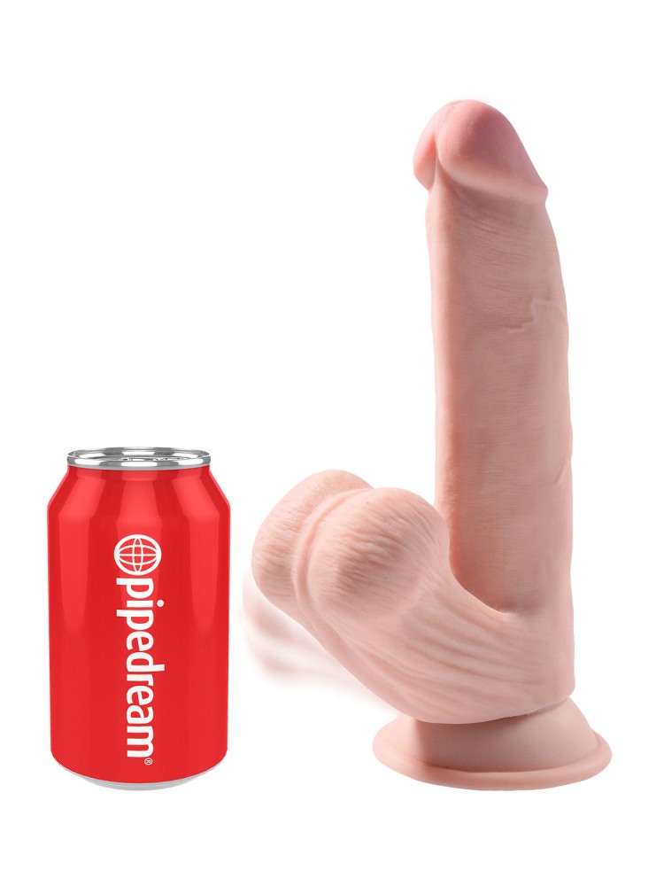 Dildo Z Przyssawką 3D Cock Swinging Balls 8 Inch King Cock