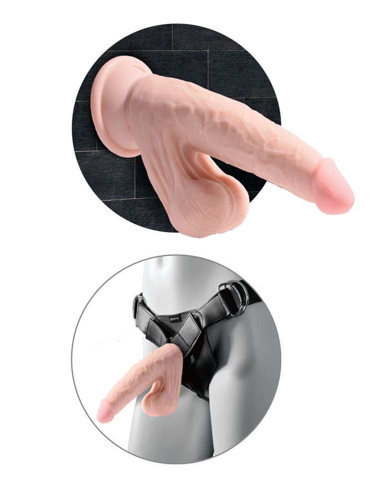 Dildo Z Przyssawką 3D Cock Swinging Balls 7 Inch King Cock