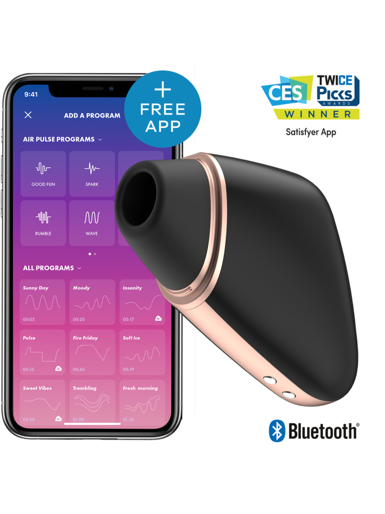 Stymulator Łechtaczki Love Triangle Black With App Satisfyer