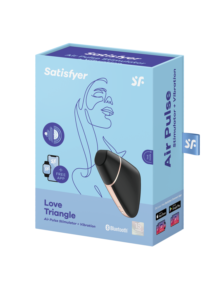Stymulator Łechtaczki Love Triangle Black With App Satisfyer